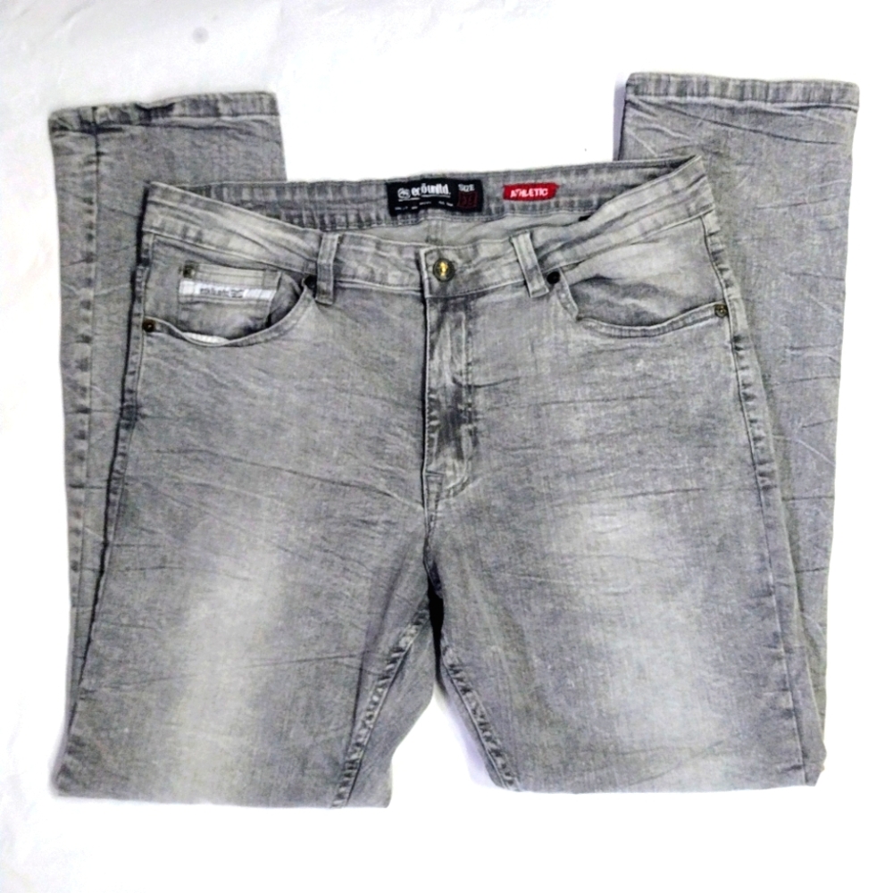 Echo Unltd grey stone wash jeans men's 36×32